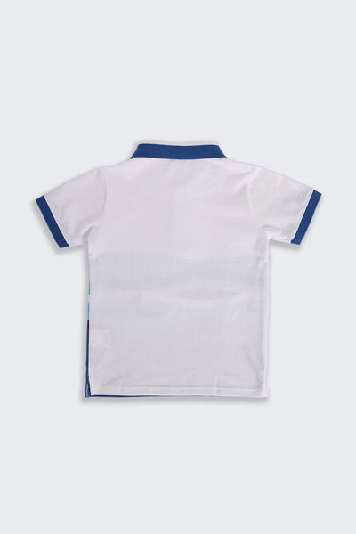 Blue Printed Regular Fit T-Shirt