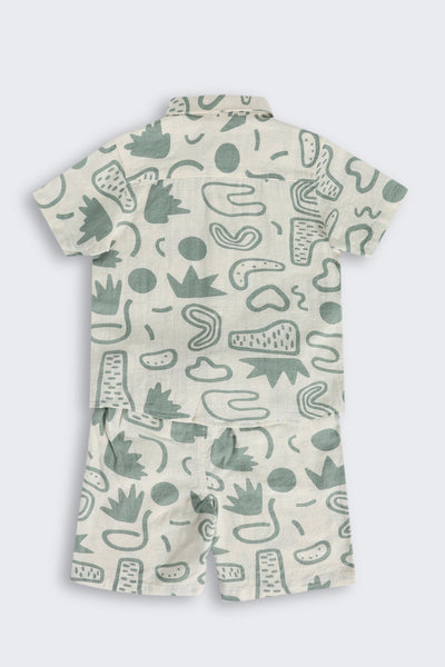 Green Cotton Regular Fit Co-ord Set
