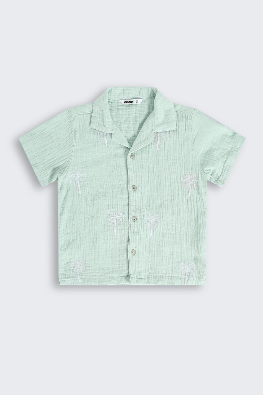 Green Embroidered Cotton Regular Fit Co-ord Set