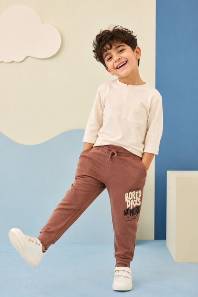 Brown Mid Rise Regular Fit Jogger