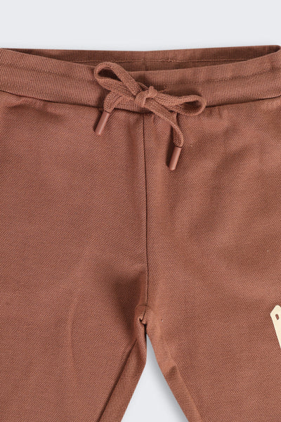 Brown Mid Rise Regular Fit Jogger