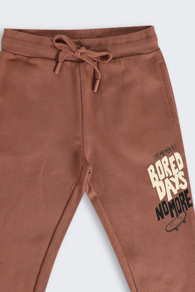 Brown Mid Rise Regular Fit Jogger