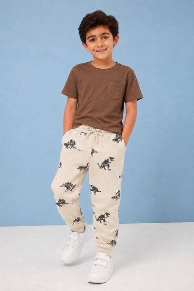Beige Regular Fit Jogger With 2 Pocket