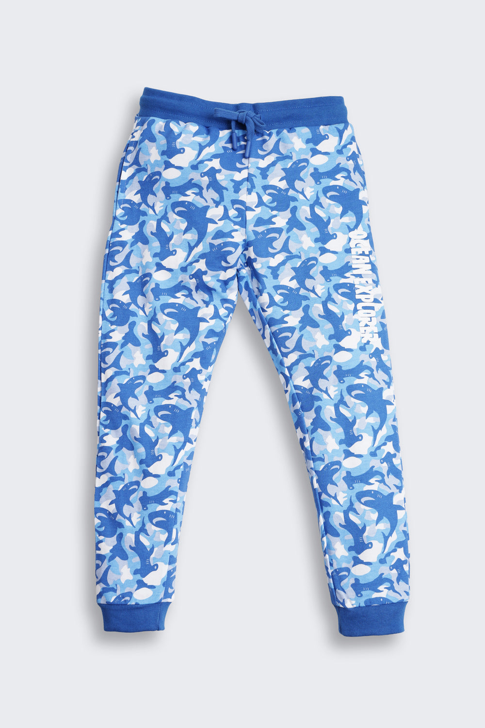 Blue Shark all over Printed Regular Fit Jogger
