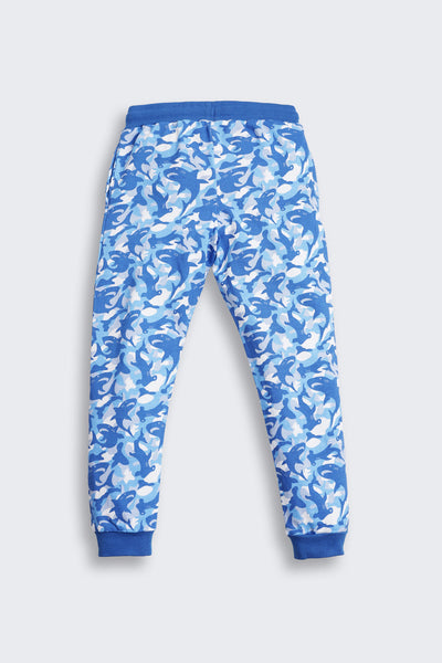 Blue Shark all over Printed Regular Fit Jogger