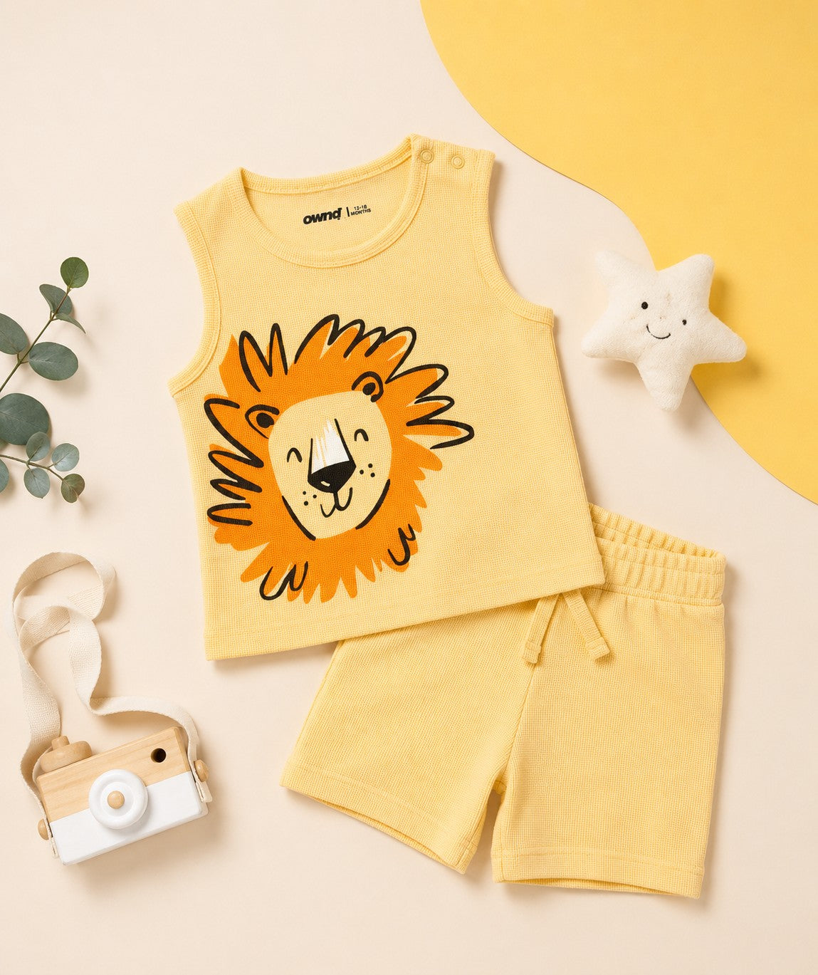 Yellow Tiger Printed Cotton Regular Fit Co-ord Set