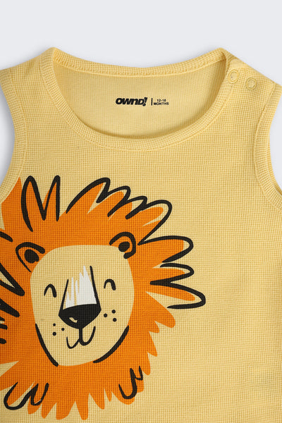 Yellow Tiger Printed Cotton Regular Fit Co-ord Set