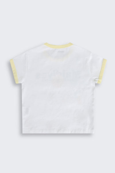 White Difital Print T-Shirt