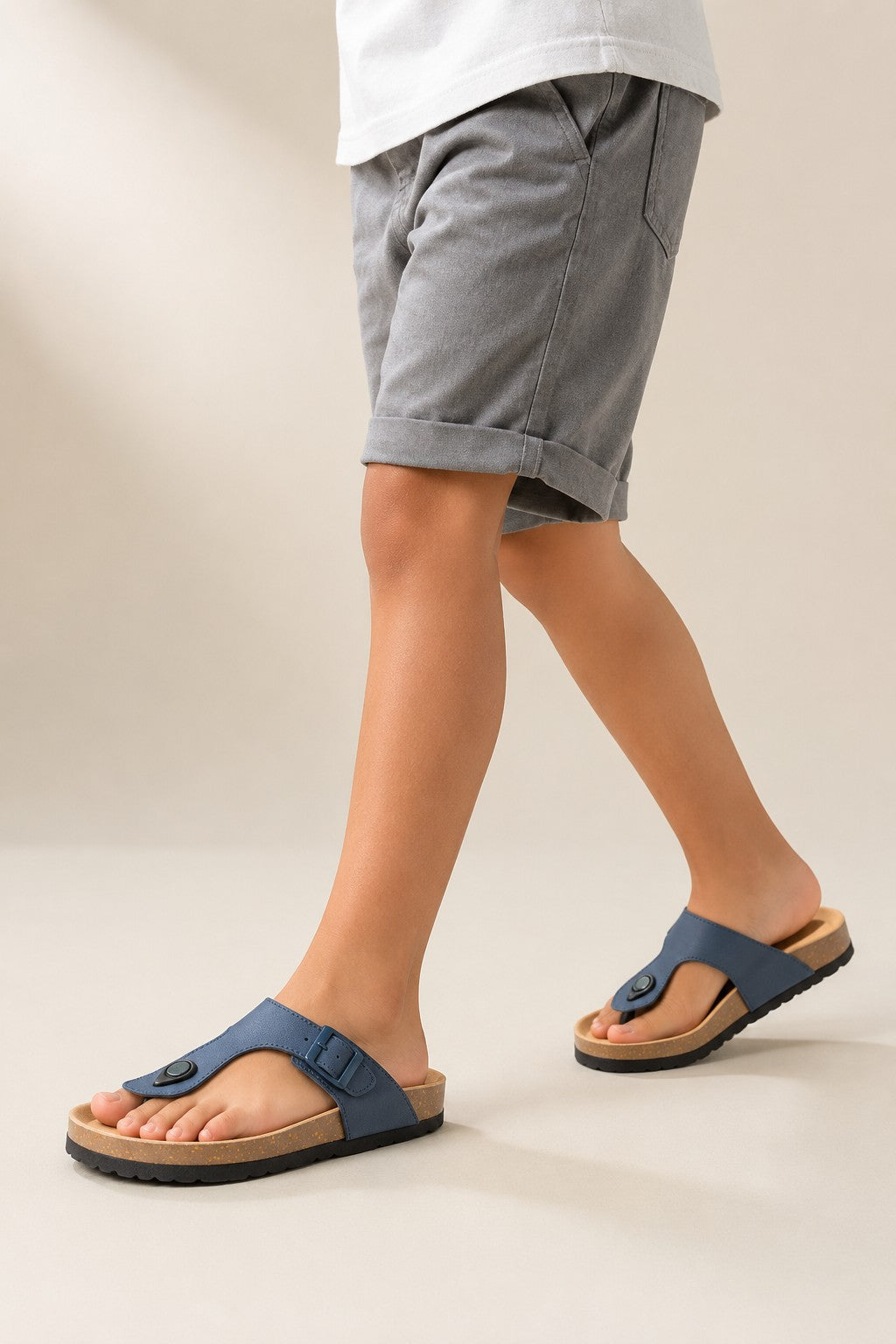 Boy's Navy PU Synthetic Sandal