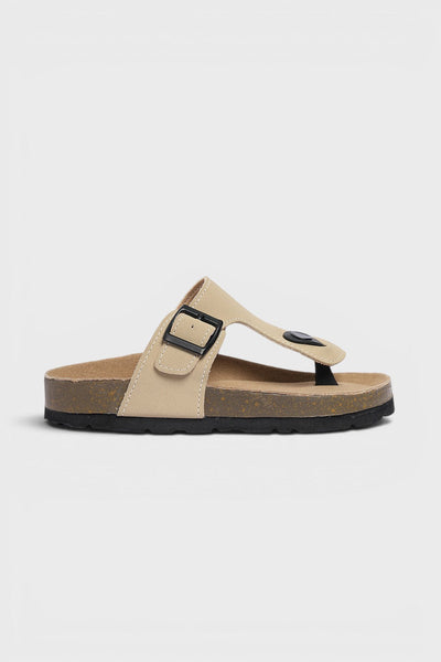 Boy's Beige PU Synthetic Sandal