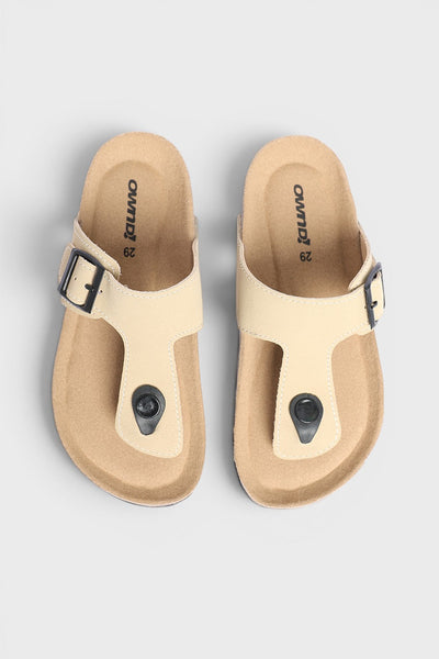 Boy's Beige PU Synthetic Sandal