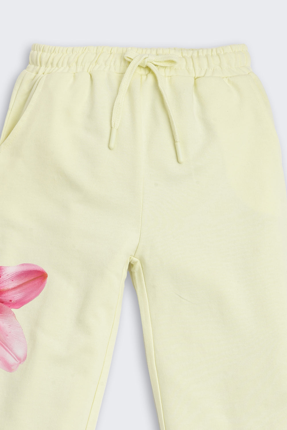 Yellow Floral Print  Regular Fit Joggers