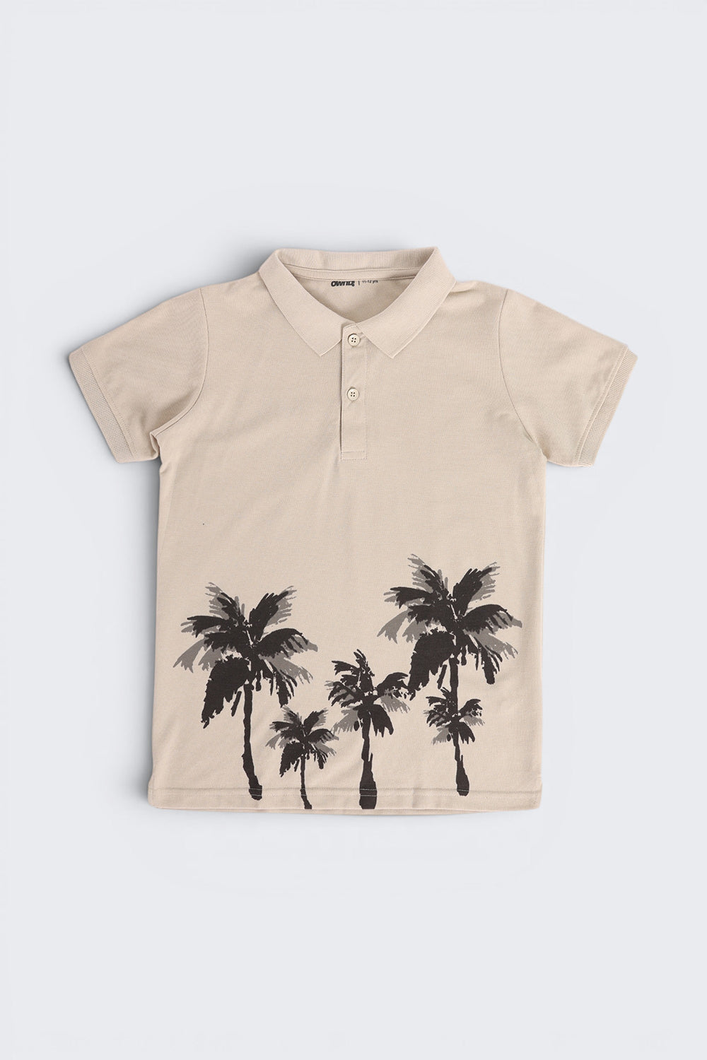 Beige Tree Printed Regular Fit T-Shirt