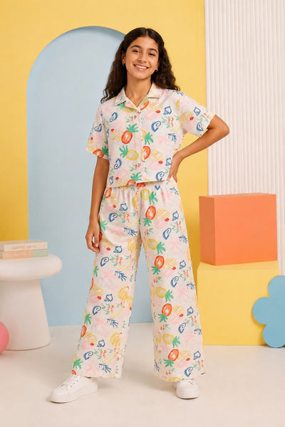 Multi-coloured Fruits Printed Regular Fit Shirt