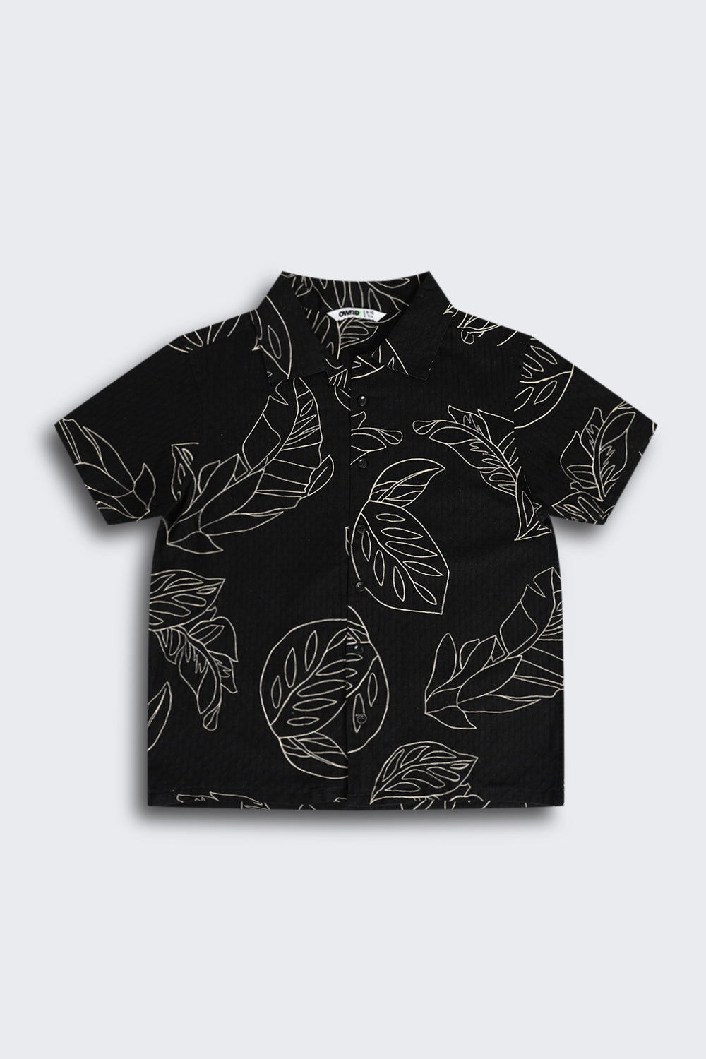 Black Botanical Print Shirt
