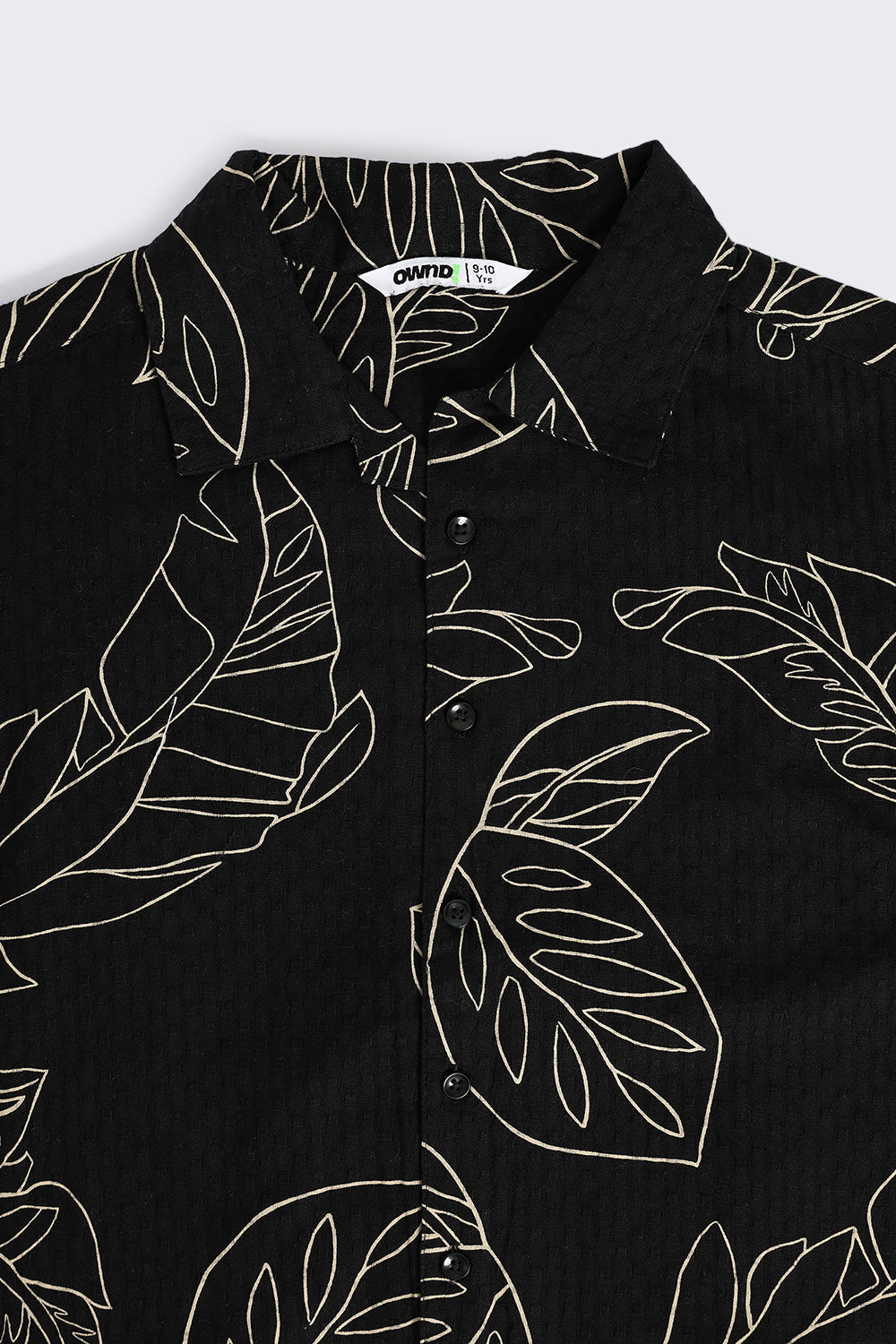 Black Botanical Print Shirt
