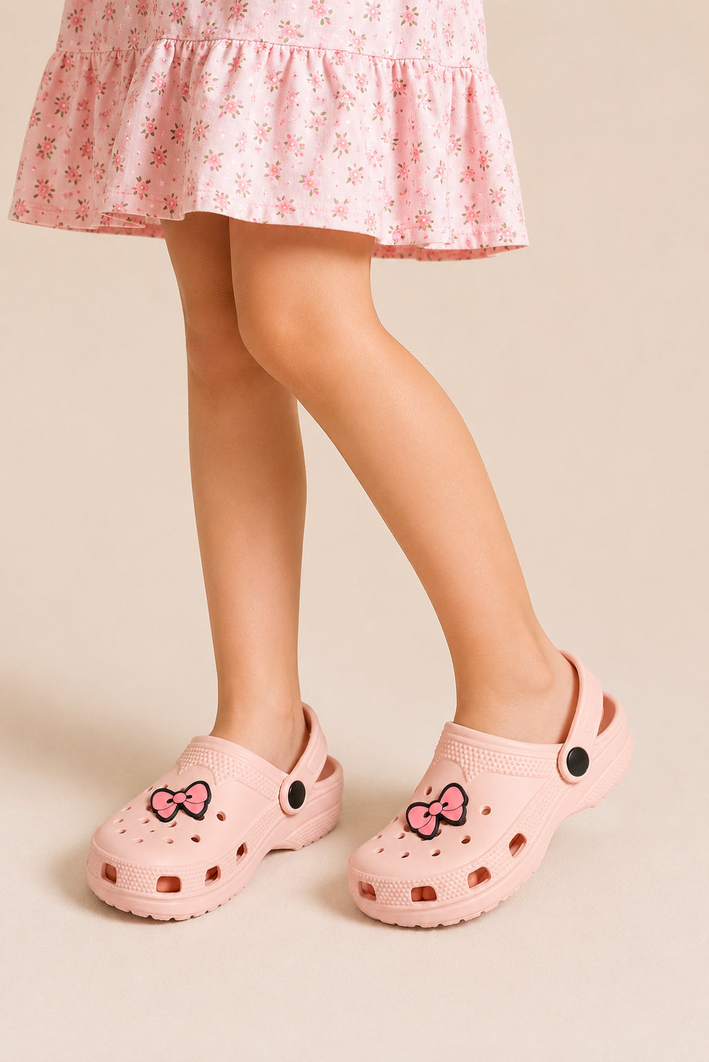 Peach Solid Platform Clogs