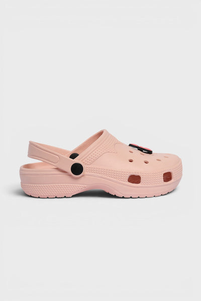 Peach Solid Platform Clogs