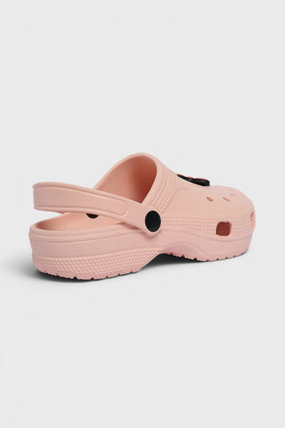 Peach Solid Platform Clogs