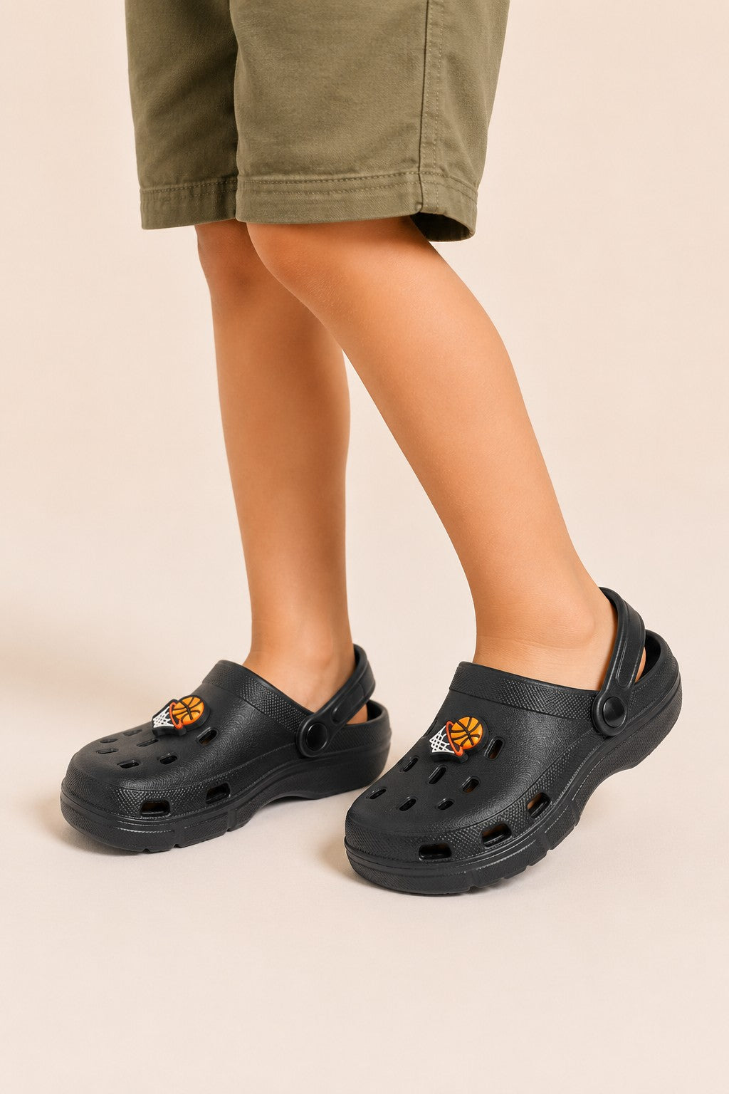 Black Solid Platform Clogs
