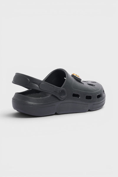 Black Solid Platform Clogs
