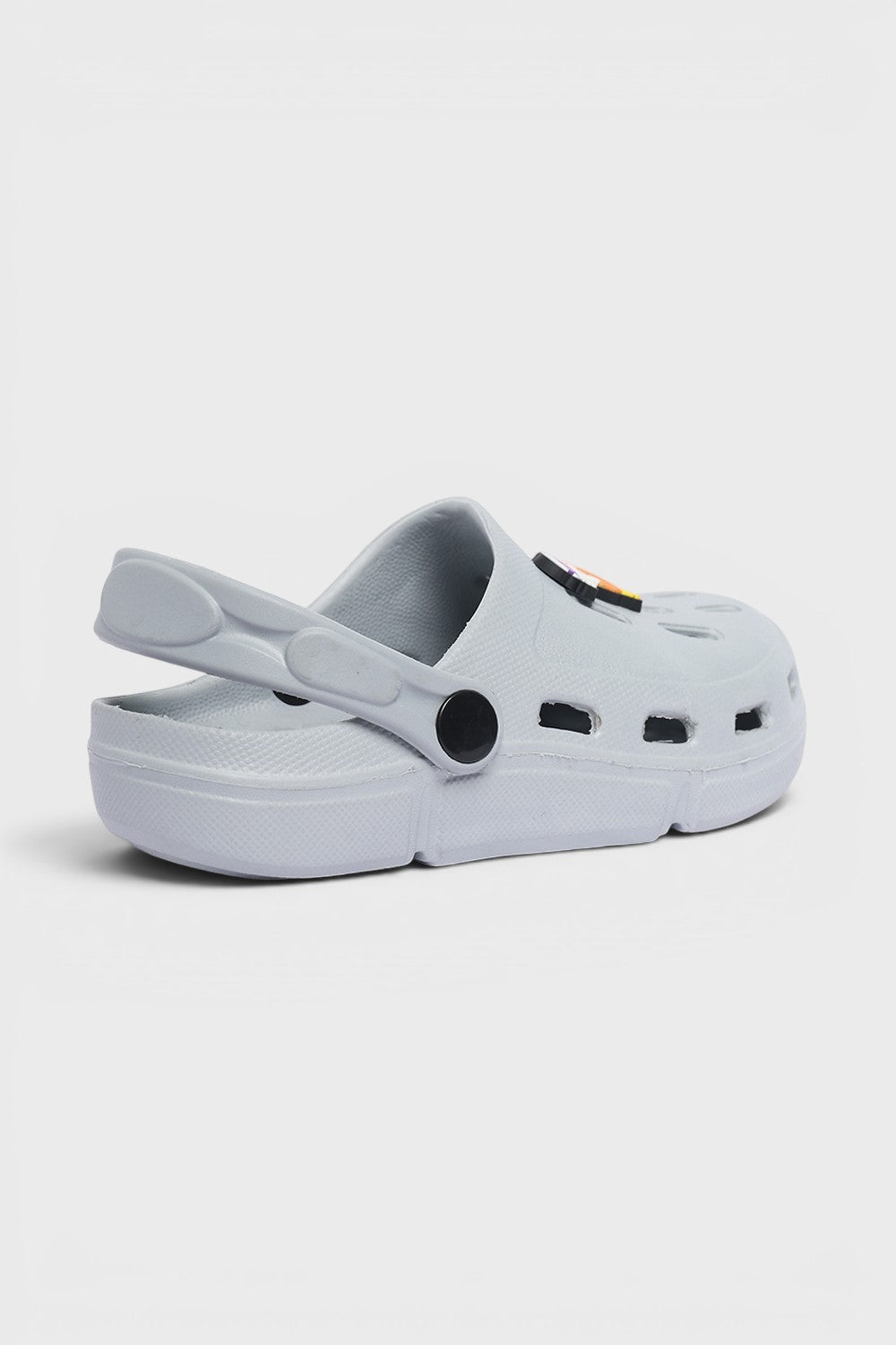 Grey Solid Motif Clogs