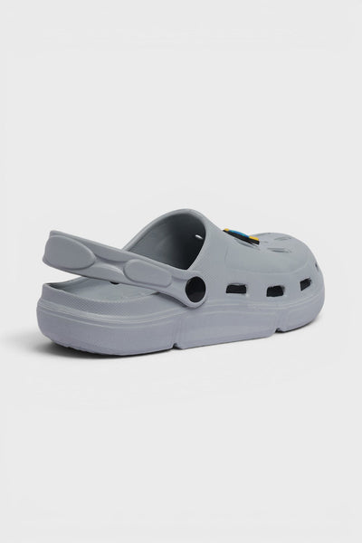 Grey Solid Platform Clogs