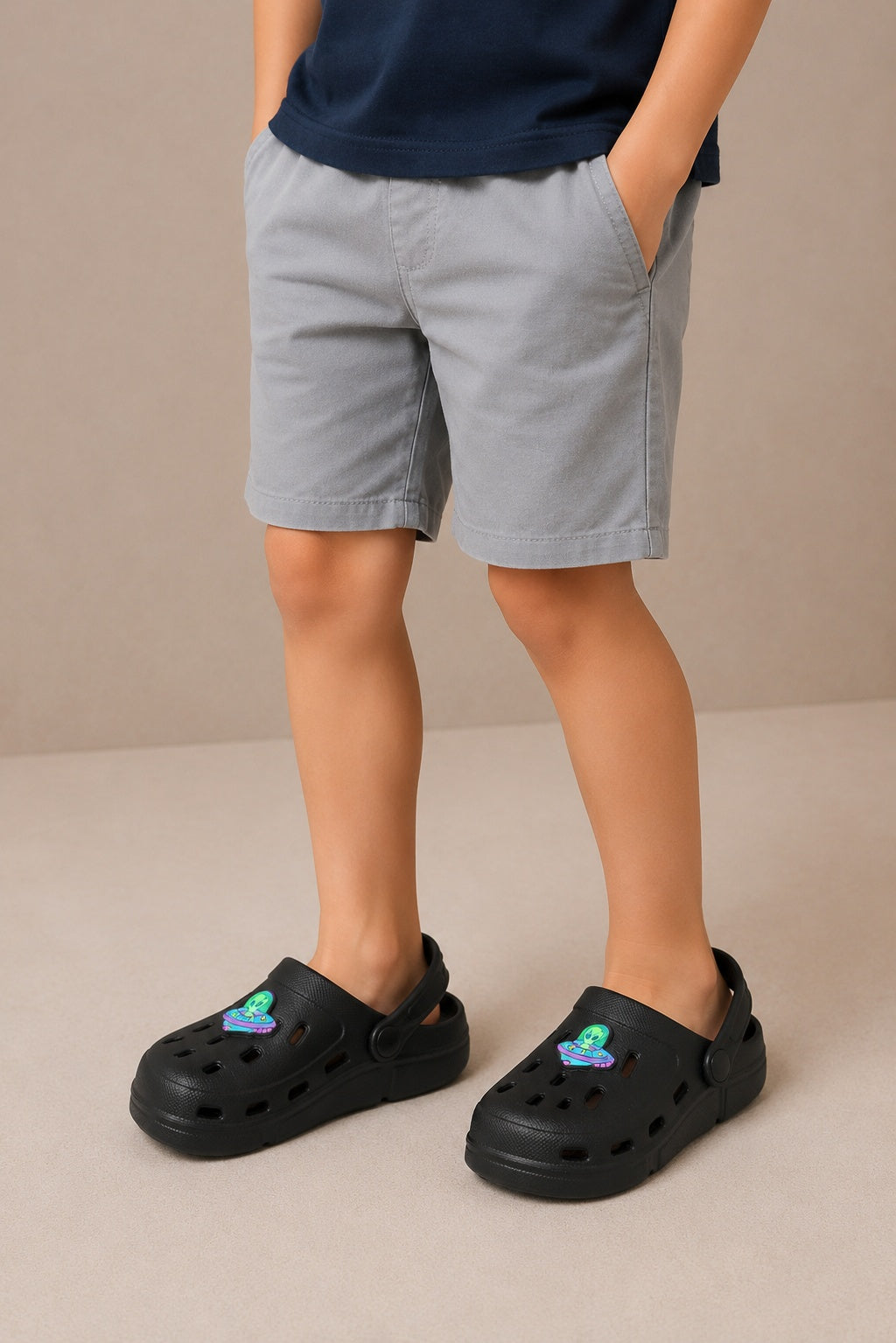 Black Solid Platform Clogs