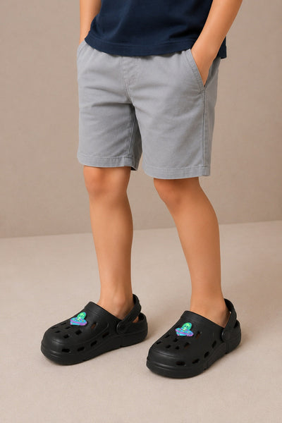 Black Solid Platform Clogs