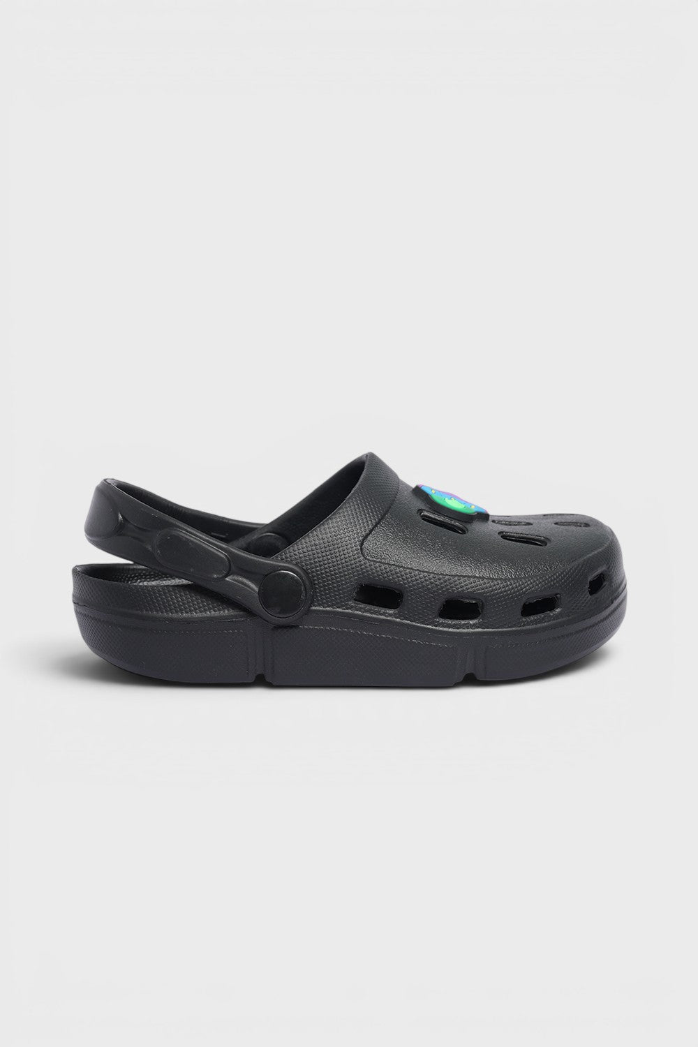 Black Solid Platform Clogs