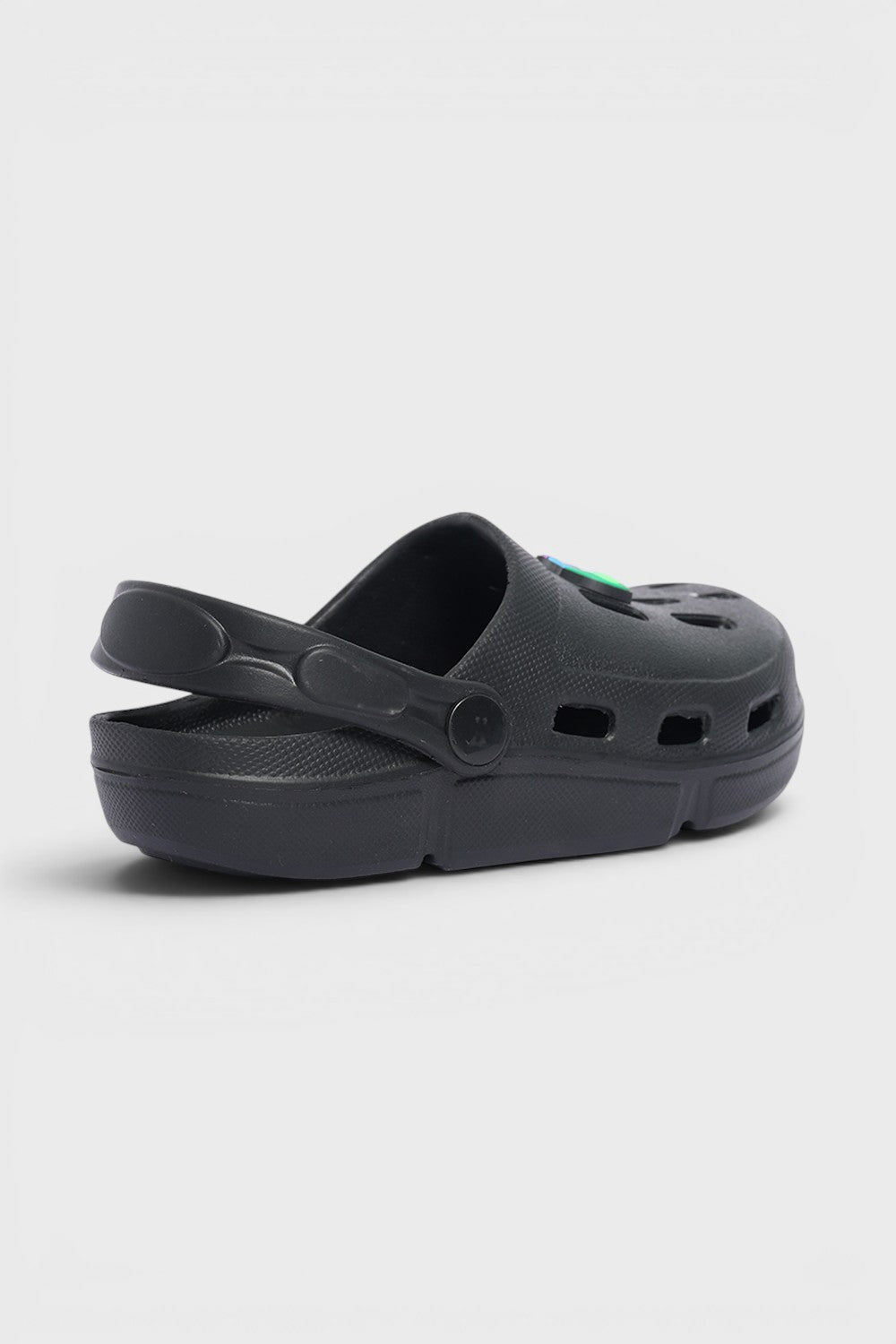 Black Solid Platform Clogs
