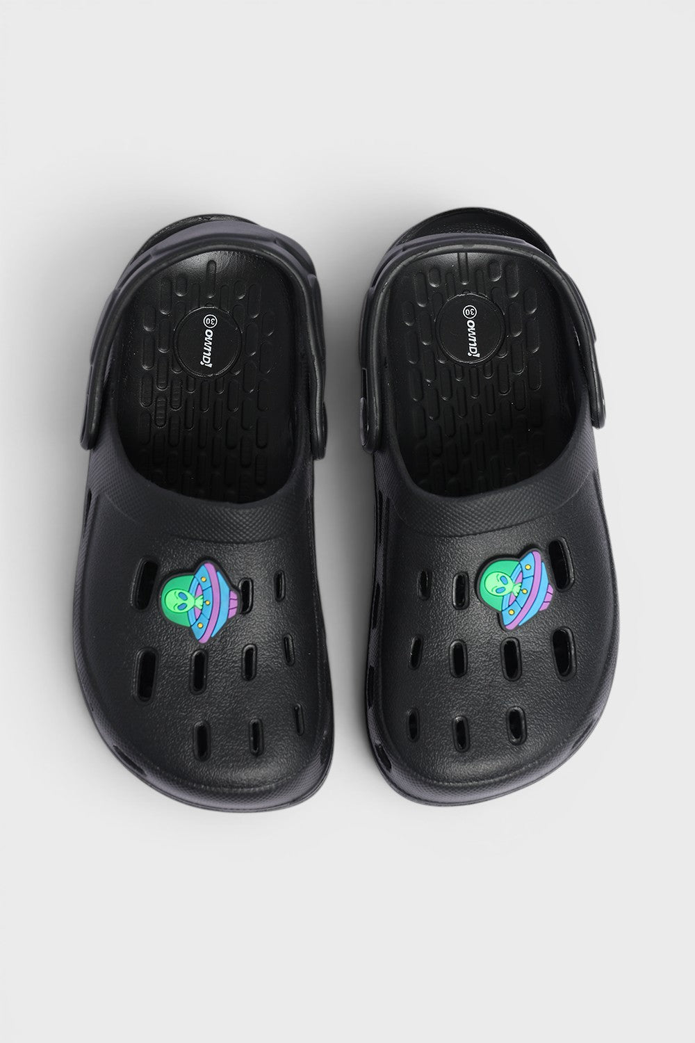 Black Solid Platform Clogs