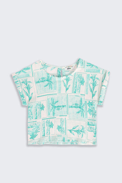 Green Tropical Theme Regular Fit Co-ord Set