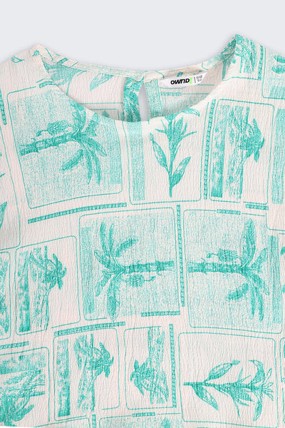 Green Tropical Theme Regular Fit Co-ord Set