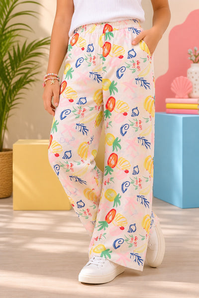Multi-coloured Fruits Printed Regular Fit Pant