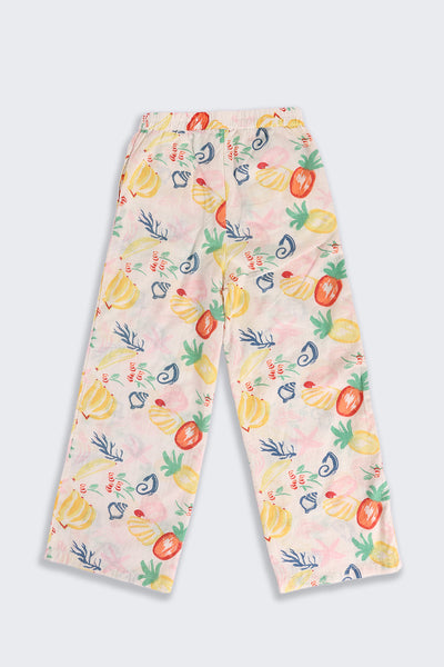 Multi-coloured Fruits Printed Regular Fit Pant