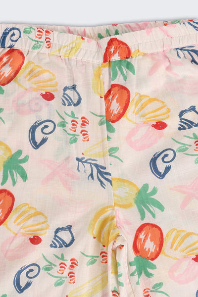 Multi-coloured Fruits Printed Regular Fit Pant