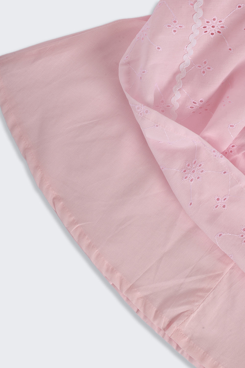 Pink Embroidered Regular Fit Dress