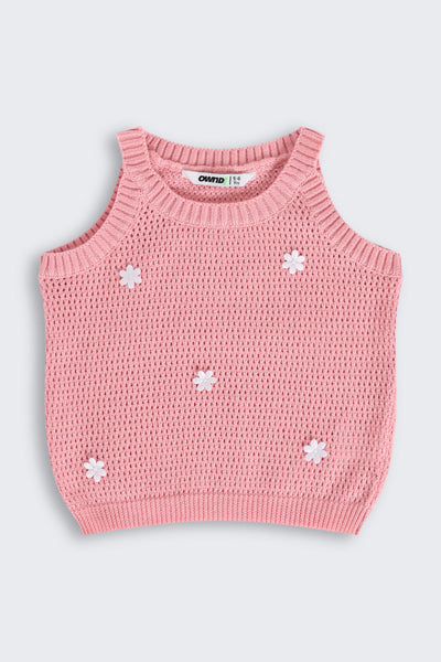 Coral Self Design Regular Fit Tank Top