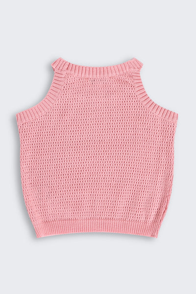 Coral Self Design Regular Fit Tank Top