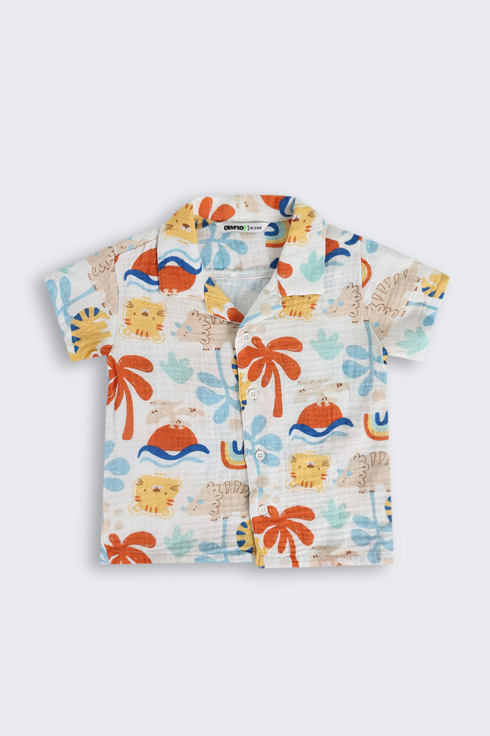 Multi Coloured Beach Theme Cotton Regular Fit Shirt