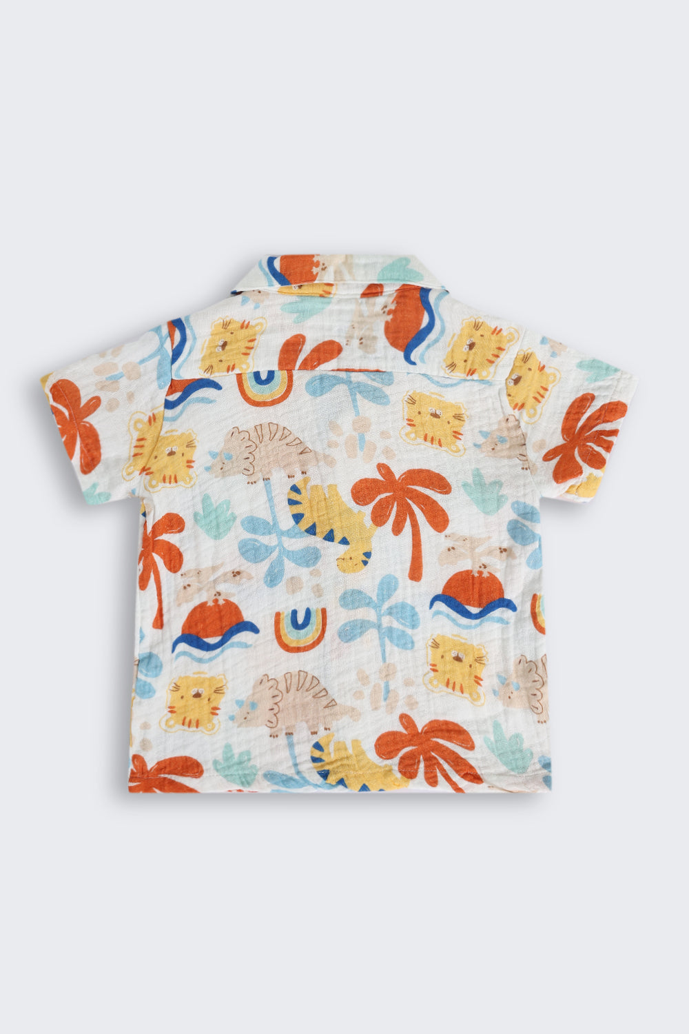 Multi Coloured Beach Theme Cotton Regular Fit Shirt