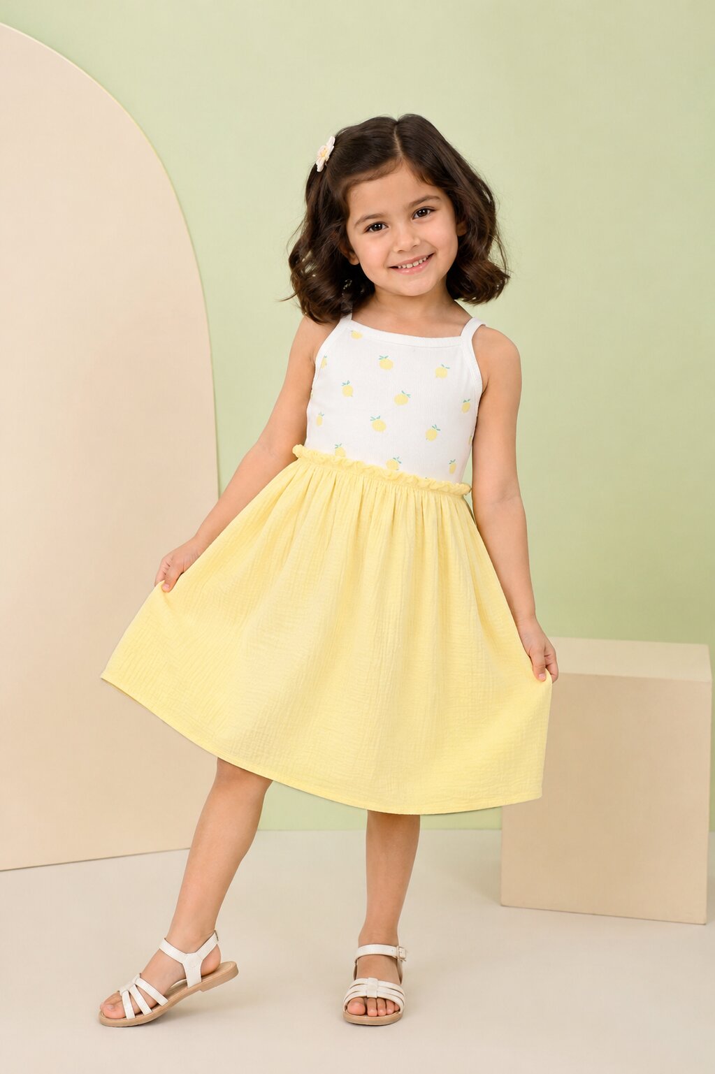 Yellow Lemon Printed Dress