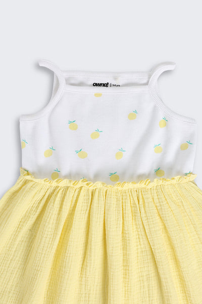 Yellow Lemon Printed Dress