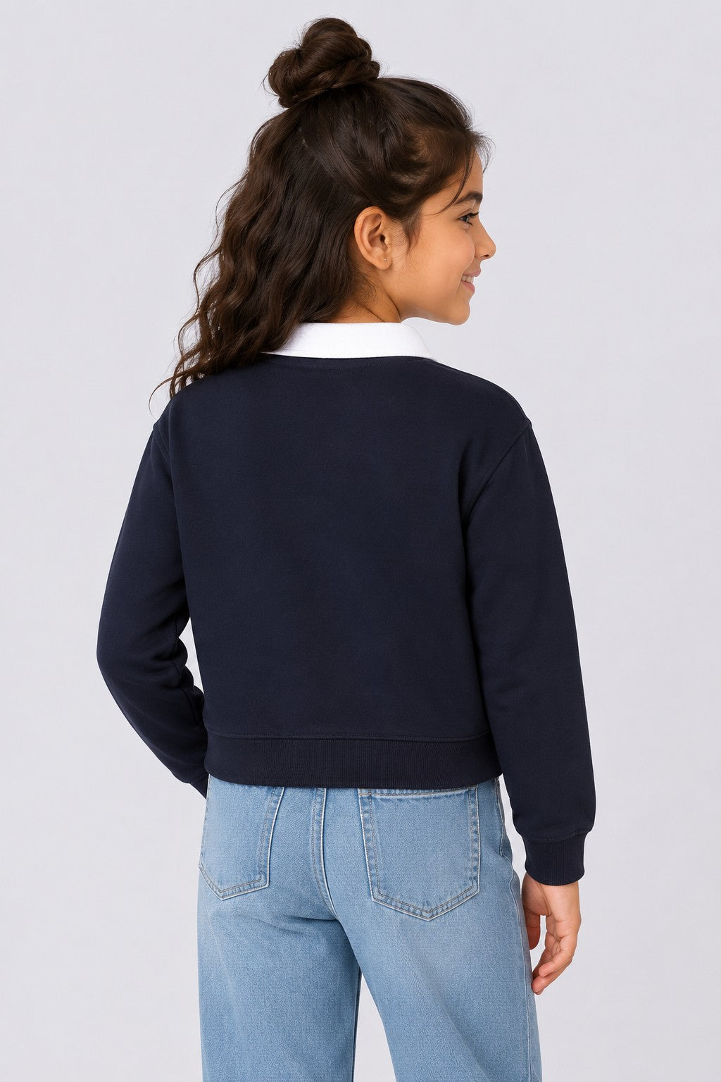 Tweens Girls Navy New York Collar Sweatshirt