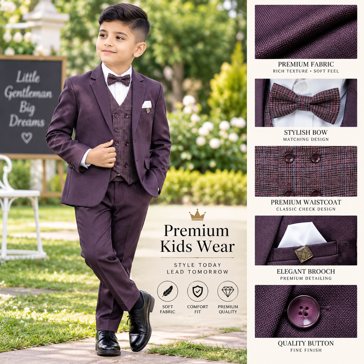 Wine Coat Suit