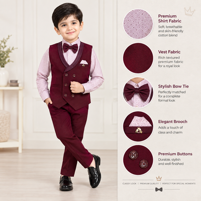 Wine Jacket Suit