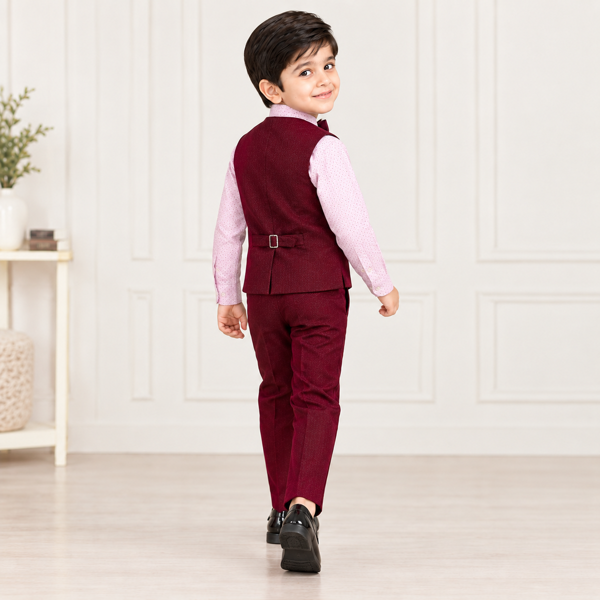 Wine Jacket Suit