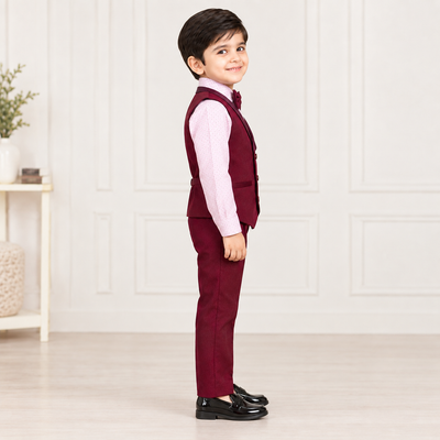 Wine Jacket Suit