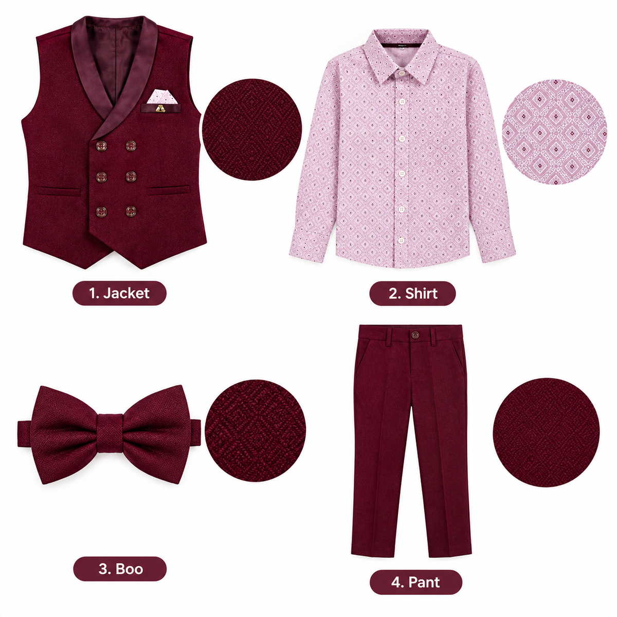 Wine Jacket Suit